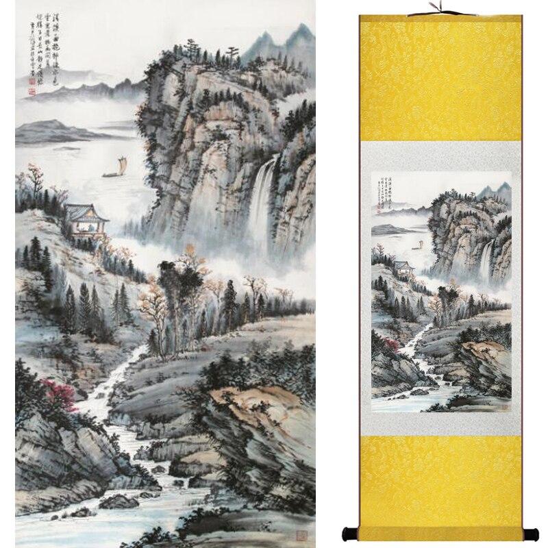 Chinese Art Scroll Painting Landscape Ancient Silk Picture Wall Ideas 16862-Chinese Style Finds™