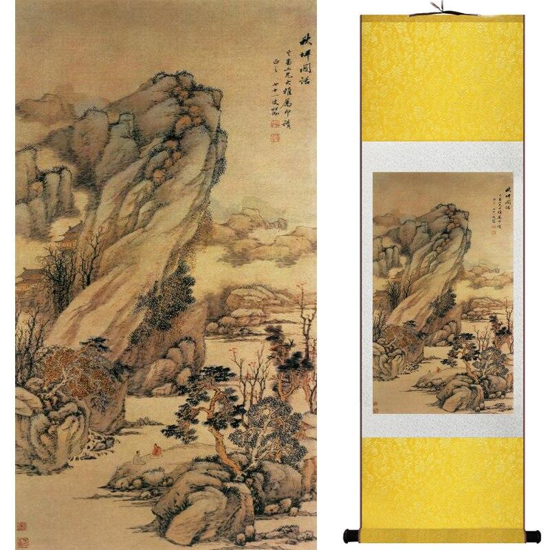 Chinese Art Scroll Painting Landscape Ancient Silk Picture Wall Ideas 16890-Chinese Style Finds™