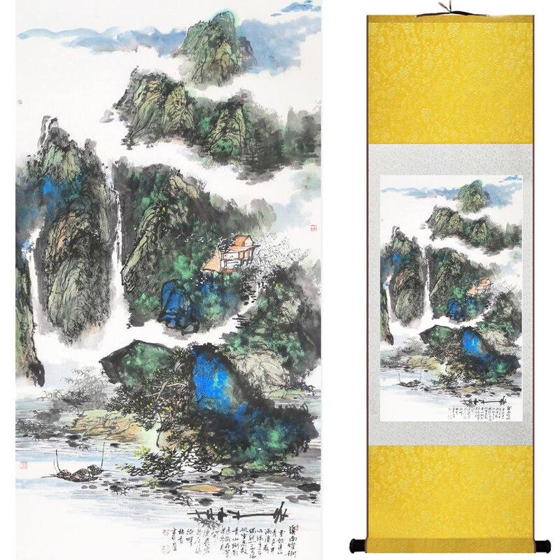 Chinese Art Scroll Painting Landscape Ancient Silk Picture Wall Ideas 16894-Chinese Style Finds™