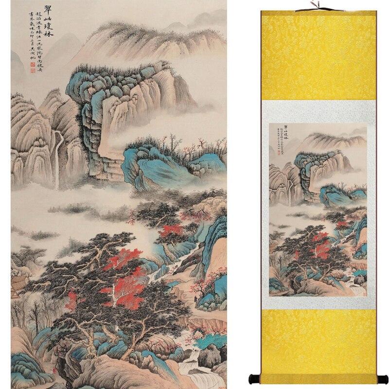 Chinese Art Scroll Painting Landscape Ancient Silk Picture Wall Ideas 16914-Chinese Style Finds™