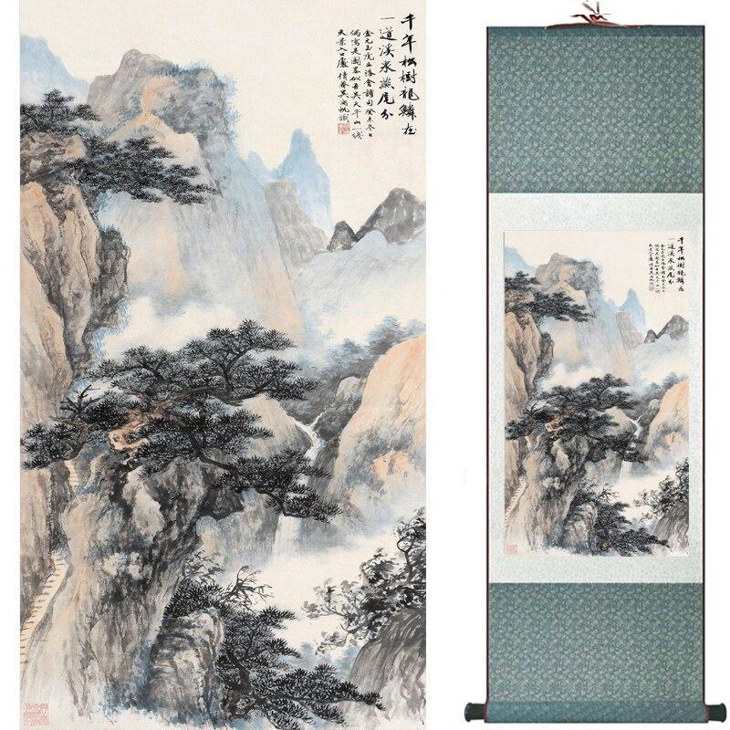 Chinese Art Scroll Painting Landscape Ancient Silk Picture Wall Ideas 16918-Chinese Style Finds™