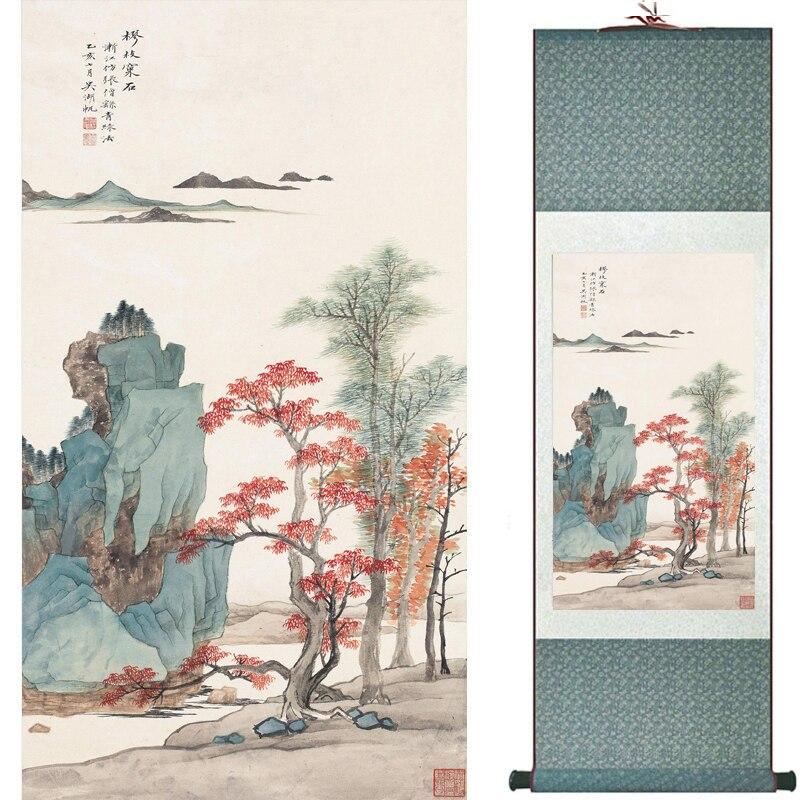 Chinese Art Scroll Painting Landscape Ancient Silk Picture Wall Ideas 16922-Chinese Style Finds™