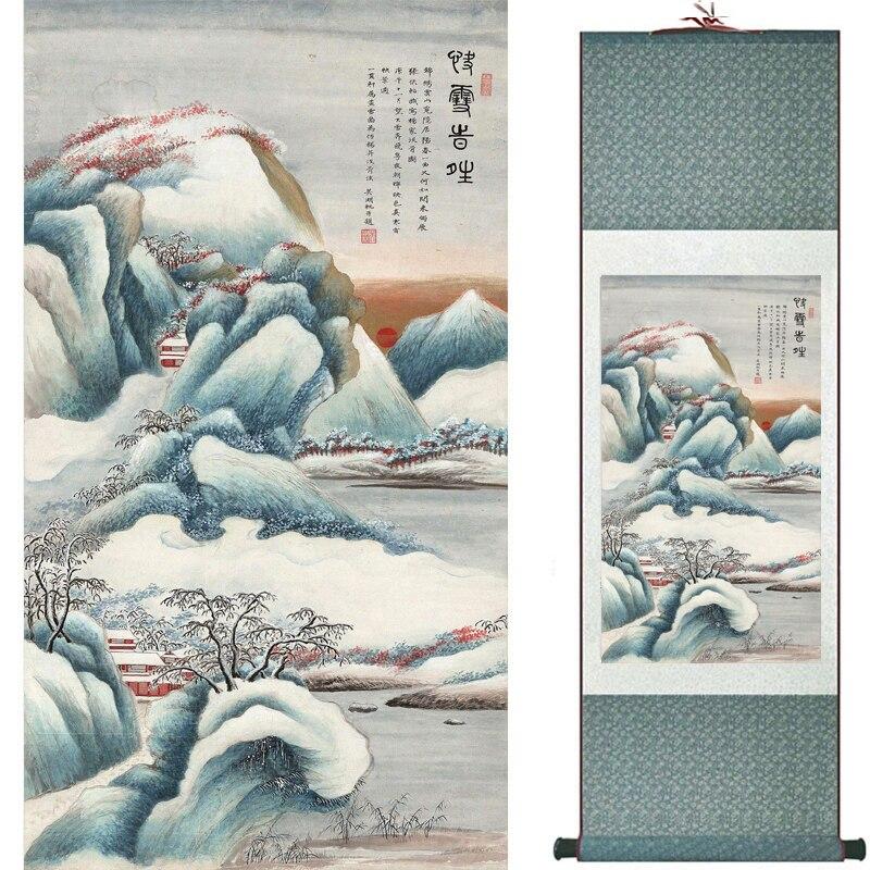 Chinese Art Scroll Painting Landscape Ancient Silk Picture Wall Ideas 16926-Chinese Style Finds™