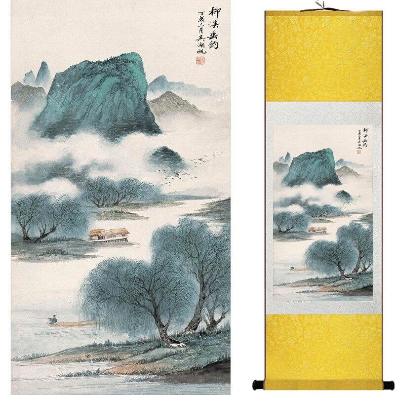 Chinese Art Scroll Painting Landscape Ancient Silk Picture Wall Ideas 16930-Chinese Style Finds™