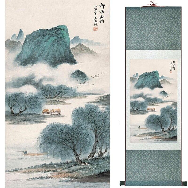 Chinese Art Scroll Painting Landscape Ancient Silk Picture Wall Ideas 16930-Chinese Style Finds™