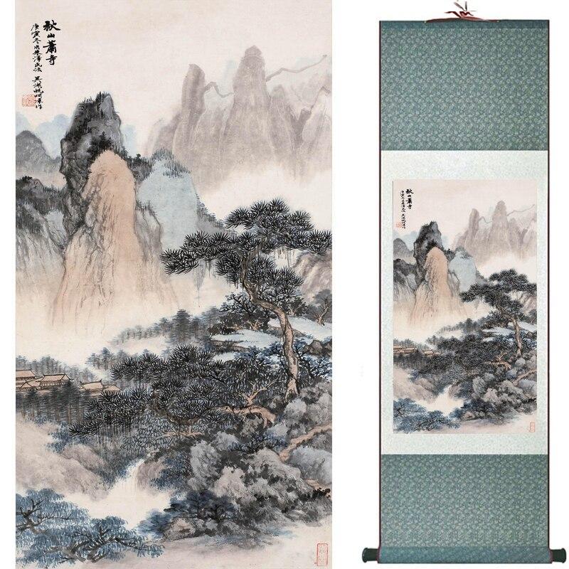 Chinese Art Scroll Painting Landscape Ancient Silk Picture Wall Ideas 16942-Chinese Style Finds™