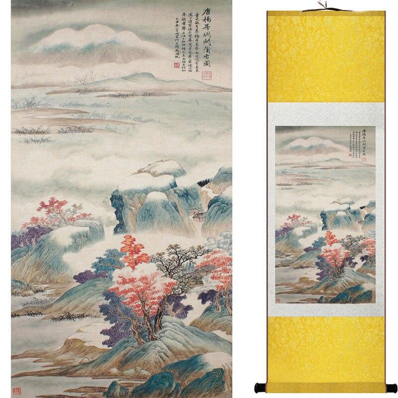 Chinese Art Scroll Painting Landscape Ancient Silk Picture Wall Ideas 16950-Chinese Style Finds™