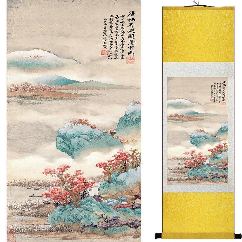 Chinese Art Scroll Painting Landscape Ancient Silk Picture Wall Ideas 16954-Chinese Style Finds™