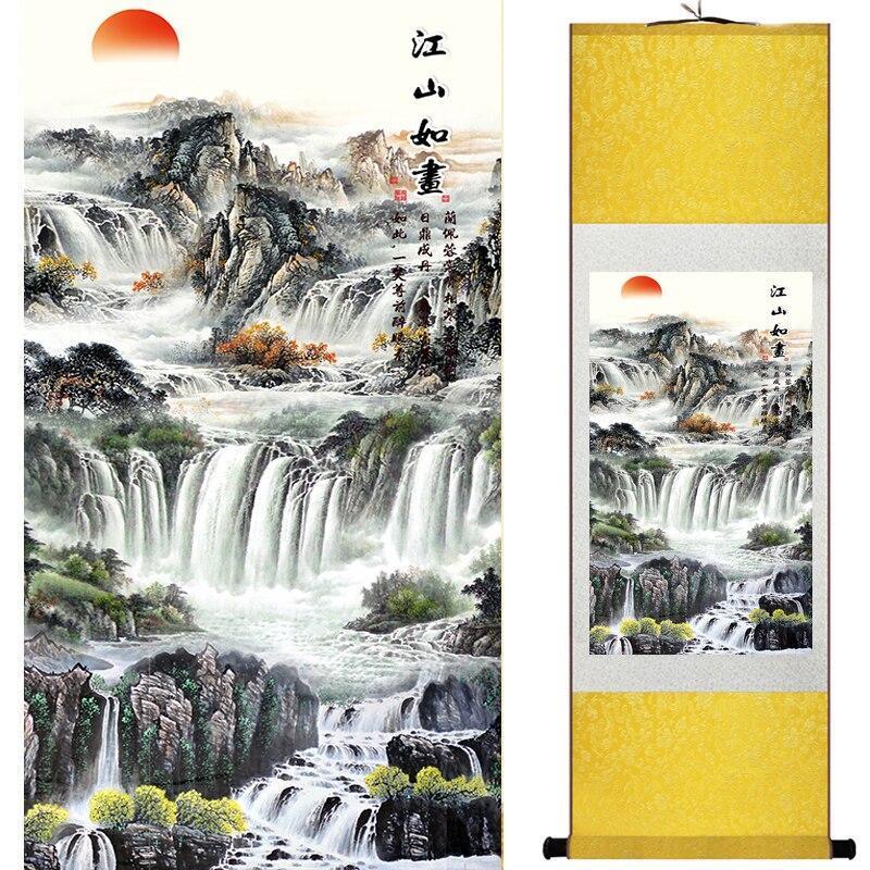 Chinese Art Scroll Painting Landscape Ancient Silk Picture Wall Ideas 17130-Chinese Style Finds™