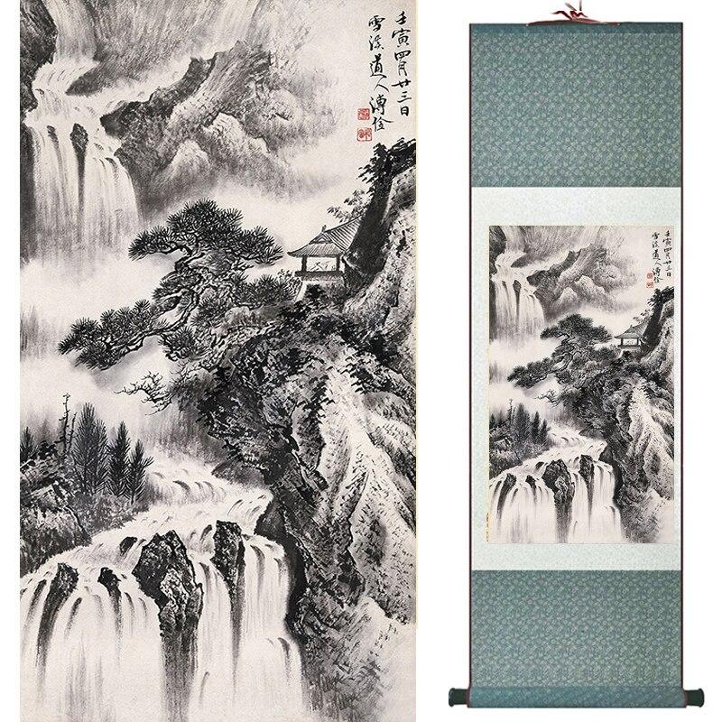 Chinese Art Scroll Painting Landscape Ancient Silk Picture Wall Ideas 17206-Chinese Style Finds™