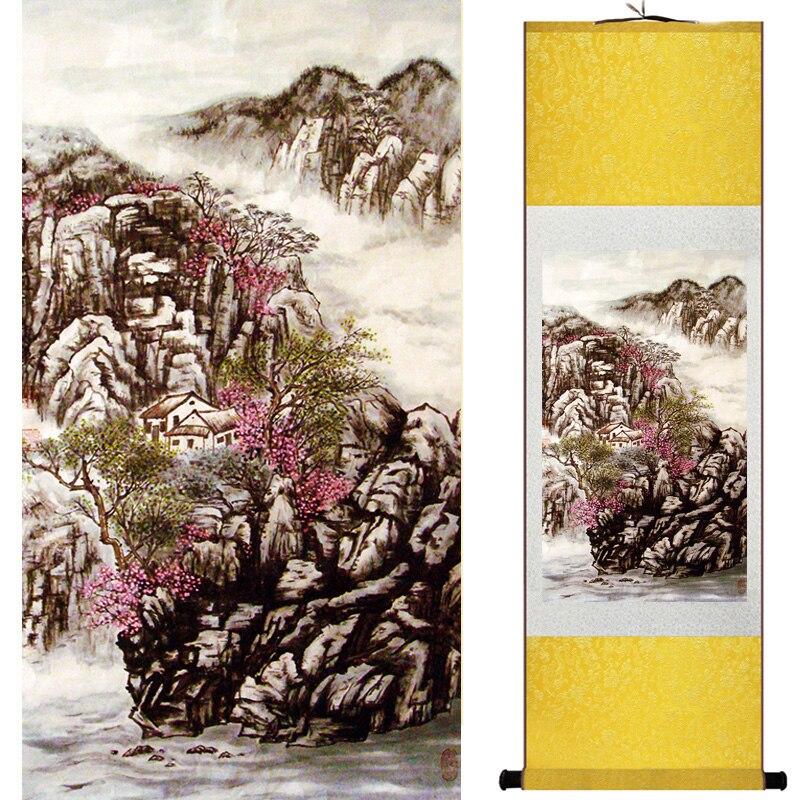 Chinese Art Scroll Painting Landscape Ancient Silk Picture Wall Ideas 17210-Chinese Style Finds™