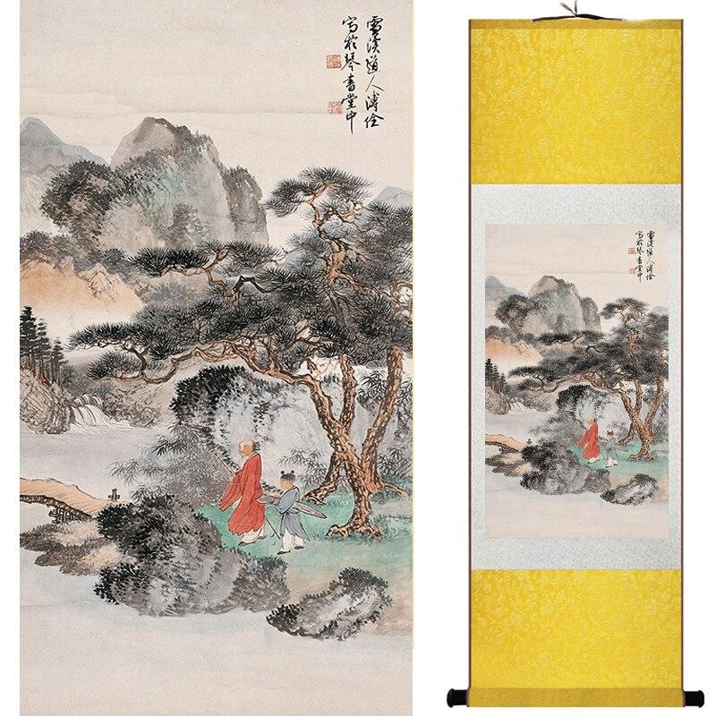 Chinese Art Scroll Painting Landscape Ancient Silk Picture Wall Ideas 17218-Chinese Style Finds™