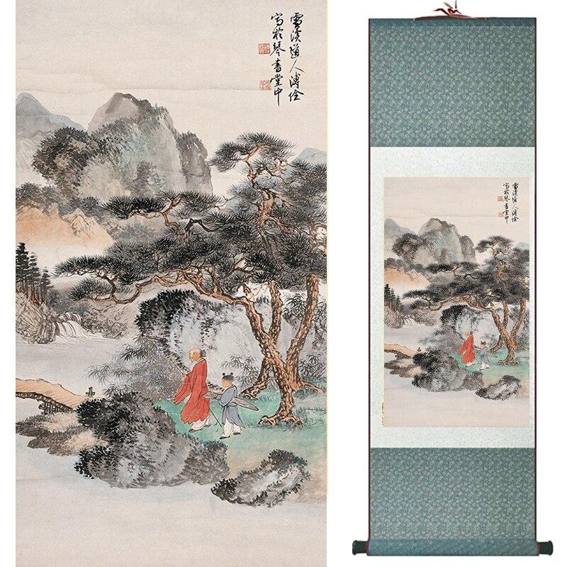 Chinese Art Scroll Painting Landscape Ancient Silk Picture Wall Ideas 17218-Chinese Style Finds™