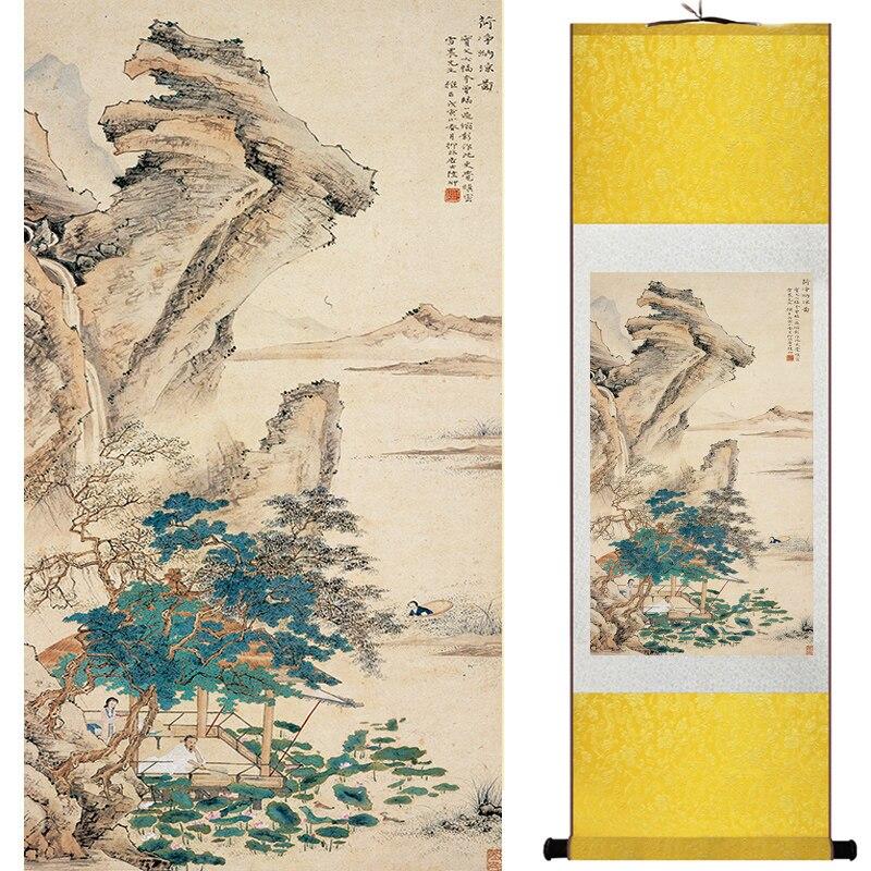 Chinese Art Scroll Painting Landscape Ancient Silk Picture Wall Ideas 17222-Chinese Style Finds™