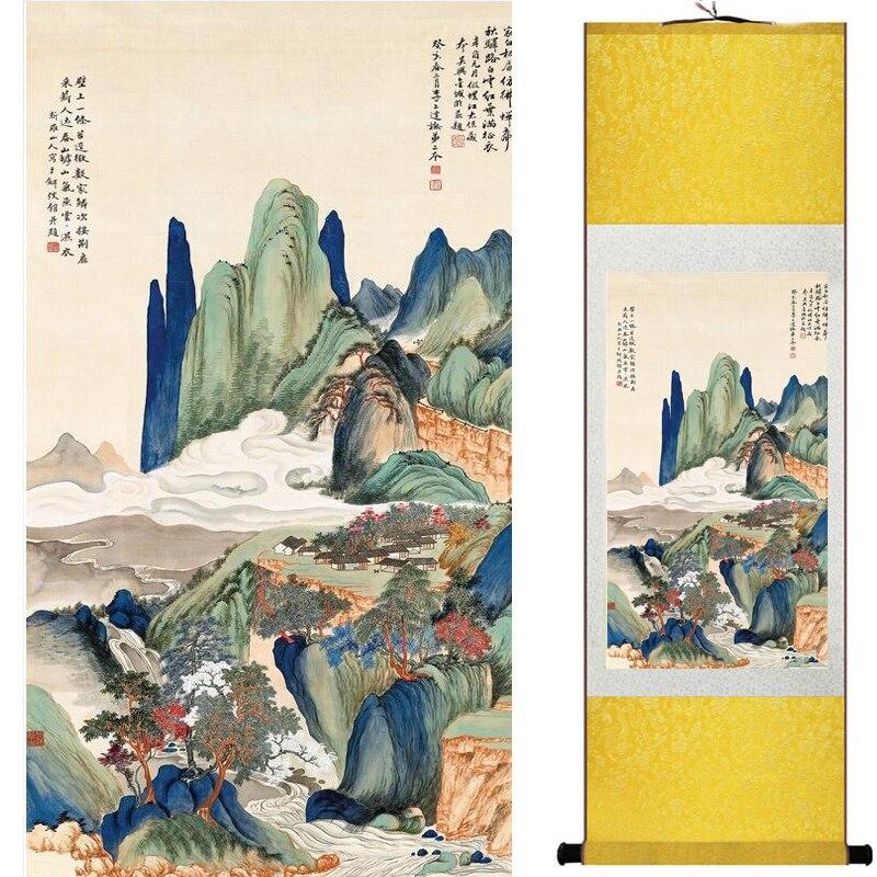 Chinese Art Scroll Painting Landscape Ancient Silk Picture Wall Ideas 17426-Chinese Style Finds™