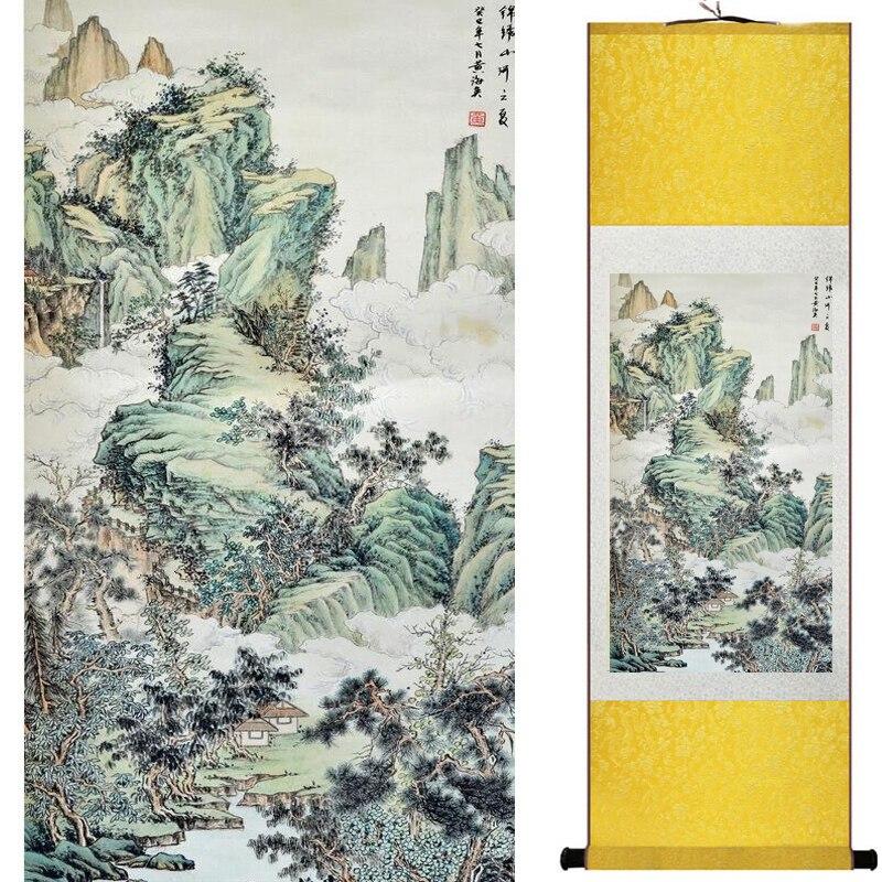 Chinese Art Scroll Painting Landscape Ancient Silk Picture Wall Ideas 17438-Chinese Style Finds™