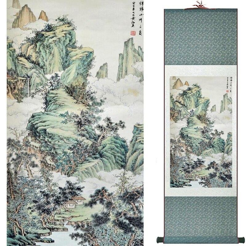 Chinese Art Scroll Painting Landscape Ancient Silk Picture Wall Ideas 17438-Chinese Style Finds™