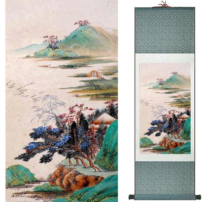 Chinese Art Scroll Painting Landscape Ancient Silk Picture Wall Ideas 17446-Chinese Style Finds™