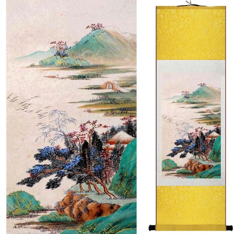 Chinese Art Scroll Painting Landscape Ancient Silk Picture Wall Ideas 17446-Chinese Style Finds™