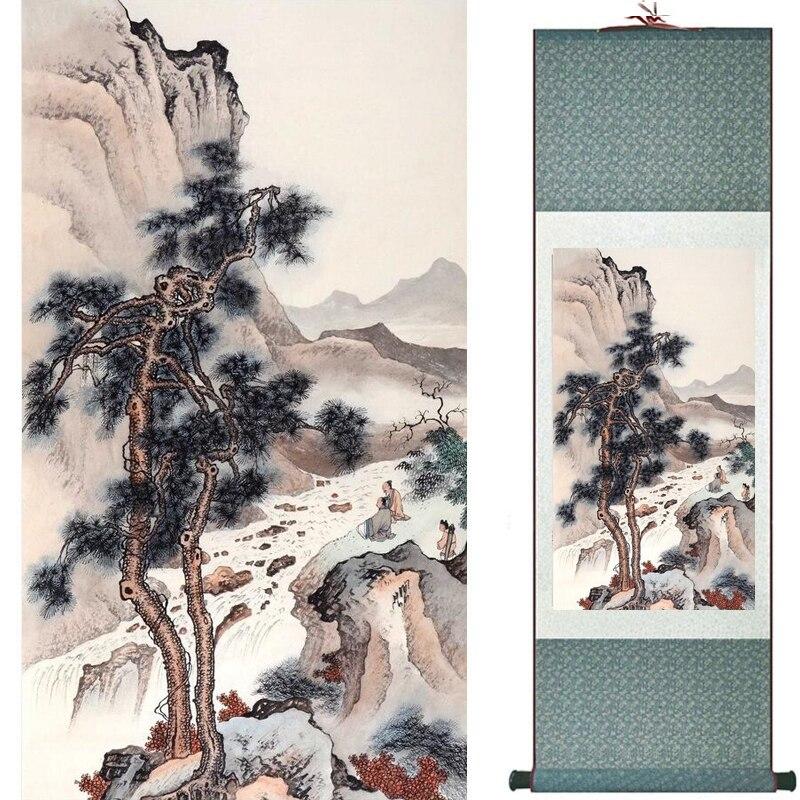 Chinese Art Scroll Painting Landscape Ancient Silk Picture Wall Ideas 17450-Chinese Style Finds™