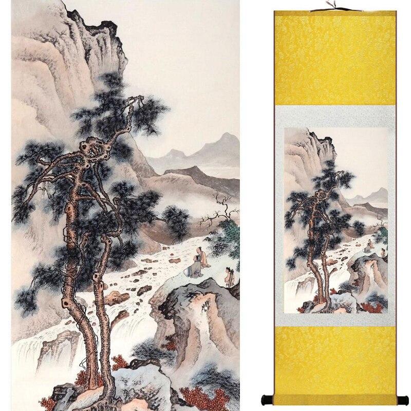 Chinese Art Scroll Painting Landscape Ancient Silk Picture Wall Ideas 17450-Chinese Style Finds™