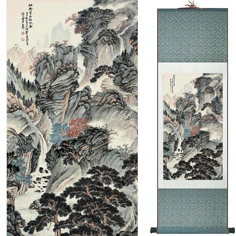 Chinese Art Scroll Painting Landscape Ancient Silk Picture Wall Ideas 17454-Chinese Style Finds™