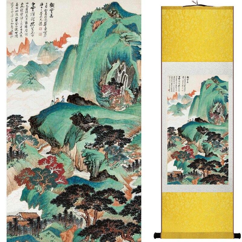 Chinese Art Scroll Painting Landscape Ancient Silk Picture Wall Ideas 17462-Chinese Style Finds™