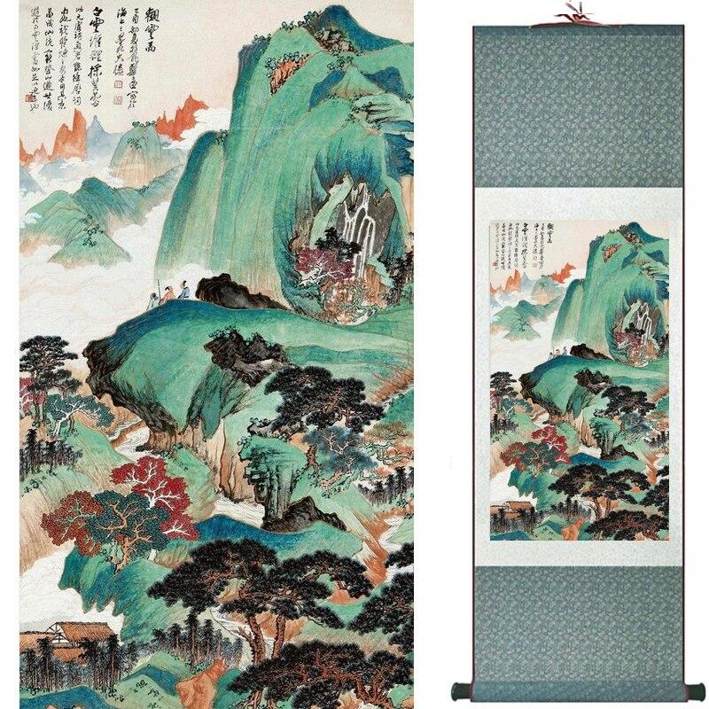 Chinese Art Scroll Painting Landscape Ancient Silk Picture Wall Ideas 17462-Chinese Style Finds™