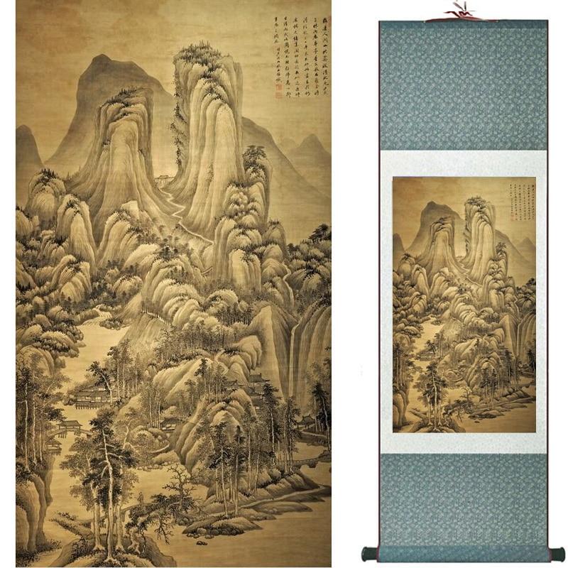 Chinese Art Scroll Painting Landscape Ancient Silk Picture Wall Ideas 17994-Chinese Style Finds™