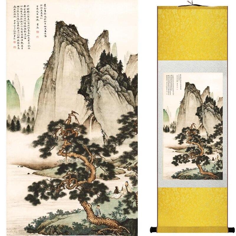 Chinese Art Scroll Painting Landscape Ancient Silk Picture Wall Ideas 18018-Chinese Style Finds™