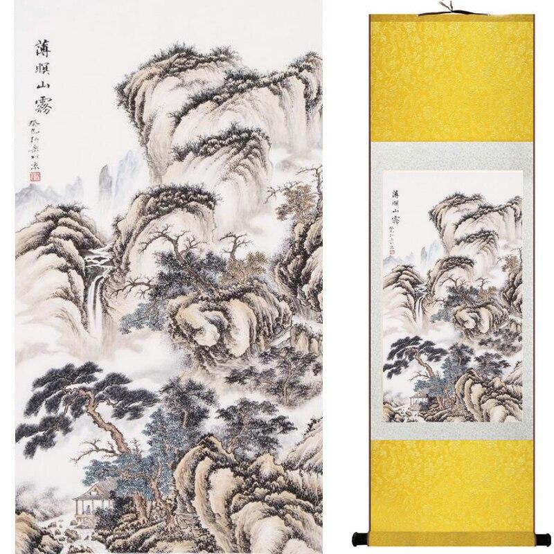 Chinese Art Scroll Painting Landscape Ancient Silk Picture Wall Ideas 18038-Chinese Style Finds™