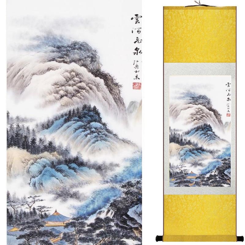 Chinese Art Scroll Painting Landscape Ancient Silk Picture Wall Ideas 18042-Chinese Style Finds™