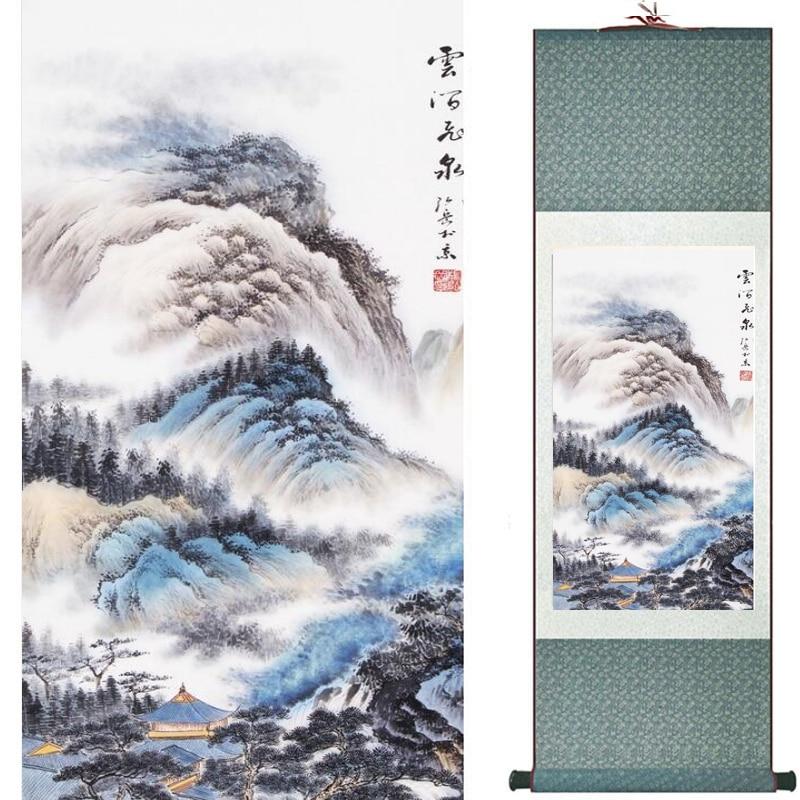 Chinese Art Scroll Painting Landscape Ancient Silk Picture Wall Ideas 18042-Chinese Style Finds™