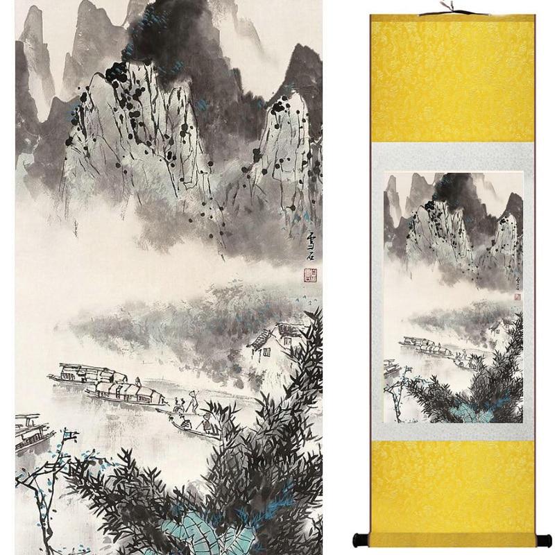 Chinese Art Scroll Painting Landscape Ancient Silk Picture Wall Ideas 18046-Chinese Style Finds™