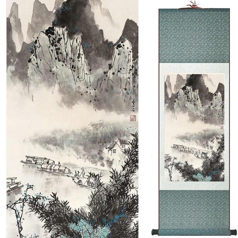 Chinese Art Scroll Painting Landscape Ancient Silk Picture Wall Ideas 18046-Chinese Style Finds™