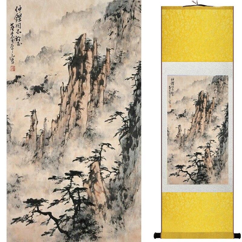 Chinese Art Scroll Painting Landscape Ancient Silk Picture Wall Ideas 18050-Chinese Style Finds™