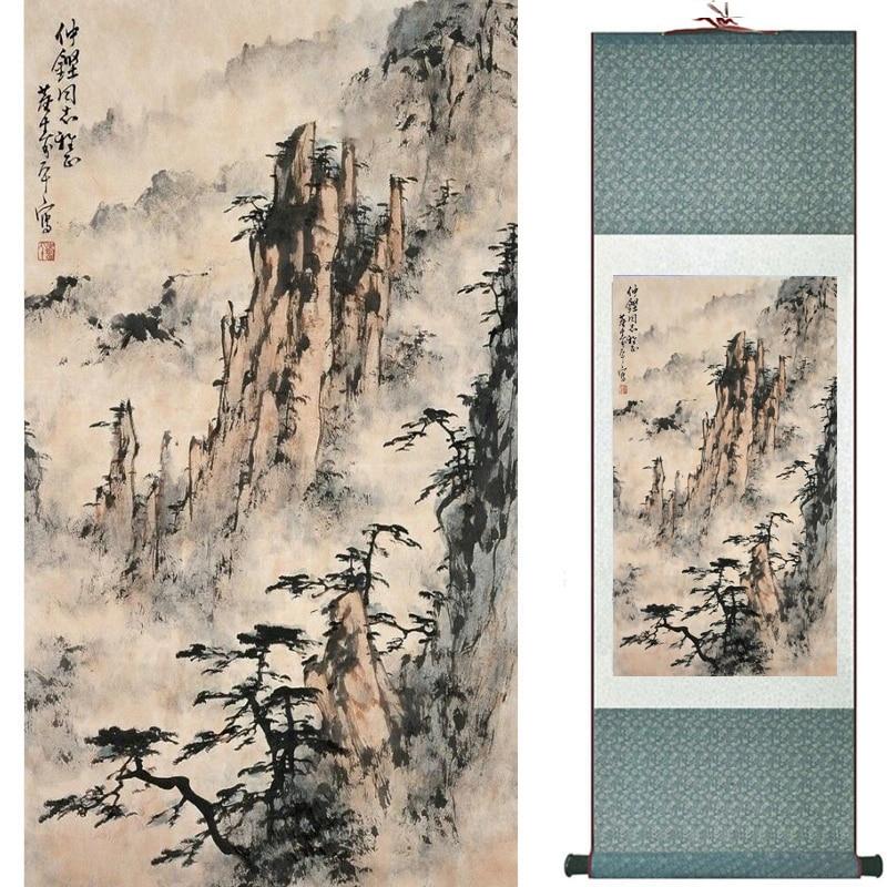 Chinese Art Scroll Painting Landscape Ancient Silk Picture Wall Ideas 18050-Chinese Style Finds™