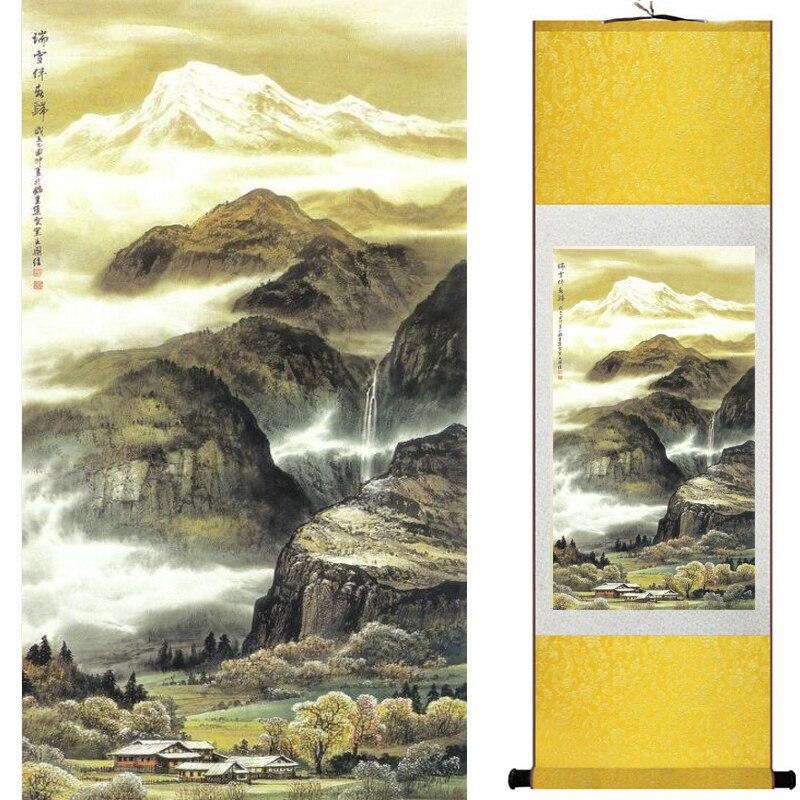 Chinese Art Scroll Painting Landscape Ancient Silk Picture Wall Ideas 18058-Chinese Style Finds™