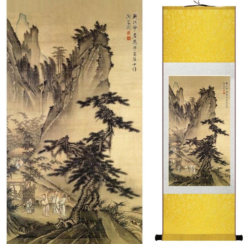 Chinese Art Scroll Painting Landscape Ancient Silk Picture Wall Ideas 18062-Chinese Style Finds™