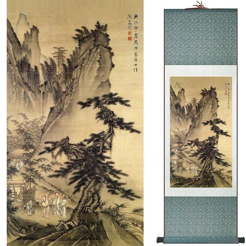 Chinese Art Scroll Painting Landscape Ancient Silk Picture Wall Ideas 18062-Chinese Style Finds™