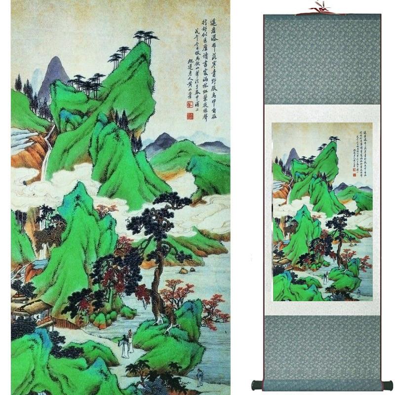 Chinese Art Scroll Painting Landscape Ancient Silk Picture Wall Ideas 18126-Chinese Style Finds™