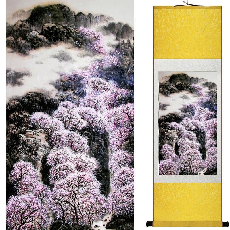 Chinese Art Scroll Painting Landscape Ancient Silk Picture Wall Ideas 18130-Chinese Style Finds™