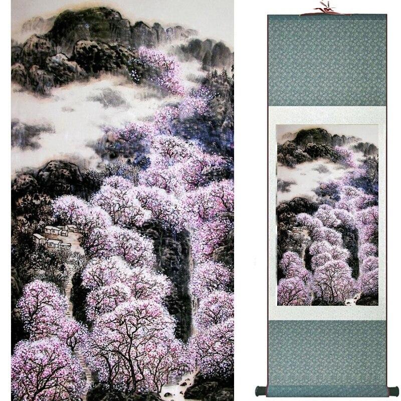 Chinese Art Scroll Painting Landscape Ancient Silk Picture Wall Ideas 18130-Chinese Style Finds™