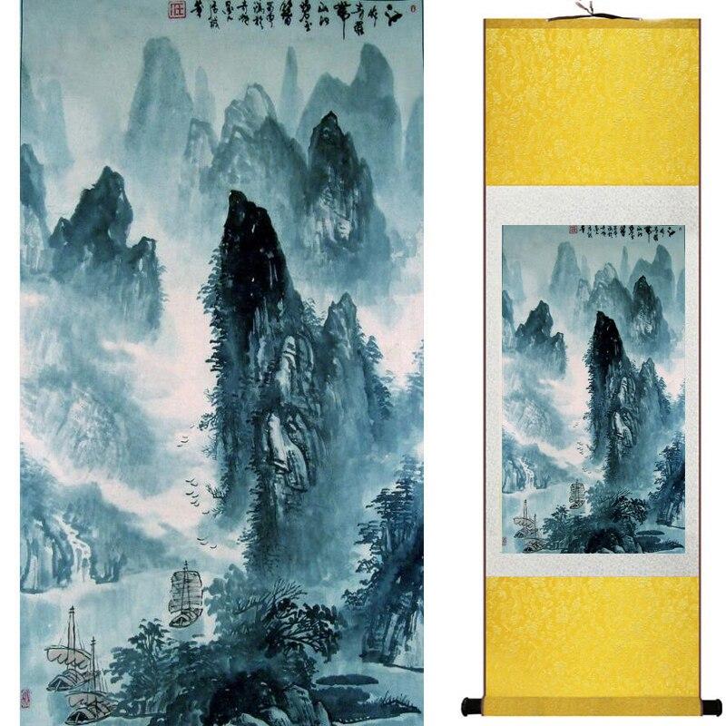 Chinese Art Scroll Painting Landscape Ancient Silk Picture Wall Ideas 18134-Chinese Style Finds™