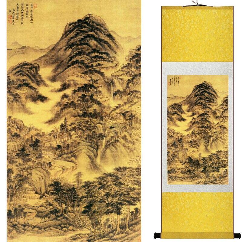 Chinese Art Scroll Painting Landscape Ancient Silk Picture Wall Ideas 18146-Chinese Style Finds™