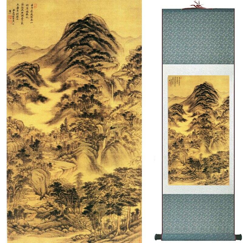 Chinese Art Scroll Painting Landscape Ancient Silk Picture Wall Ideas 18146-Chinese Style Finds™