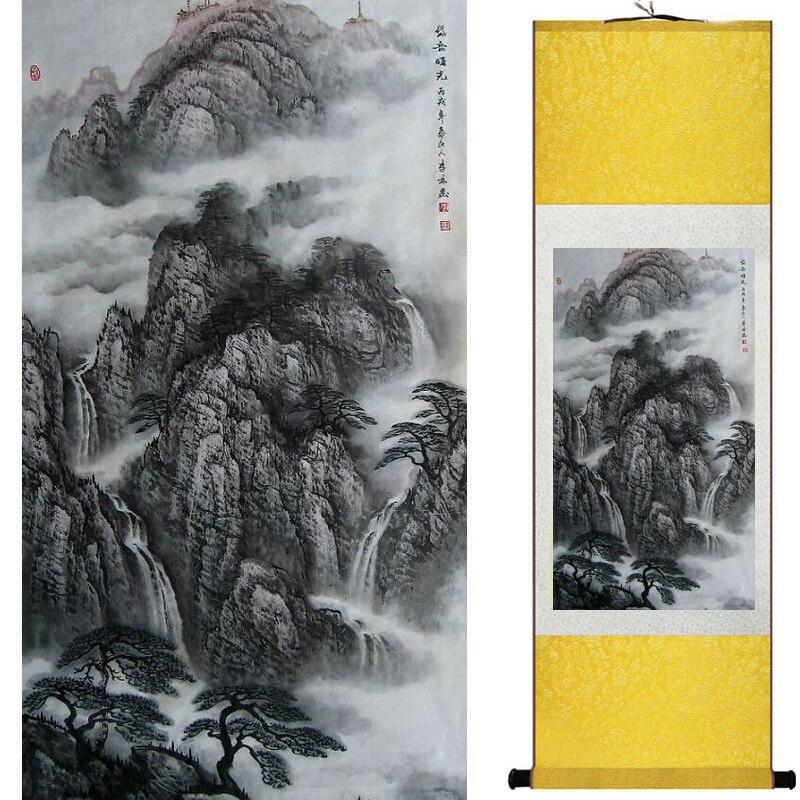 Chinese Art Scroll Painting Landscape Ancient Silk Picture Wall Ideas 18154-Chinese Style Finds™