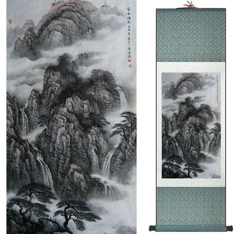 Chinese Art Scroll Painting Landscape Ancient Silk Picture Wall Ideas 18154-Chinese Style Finds™