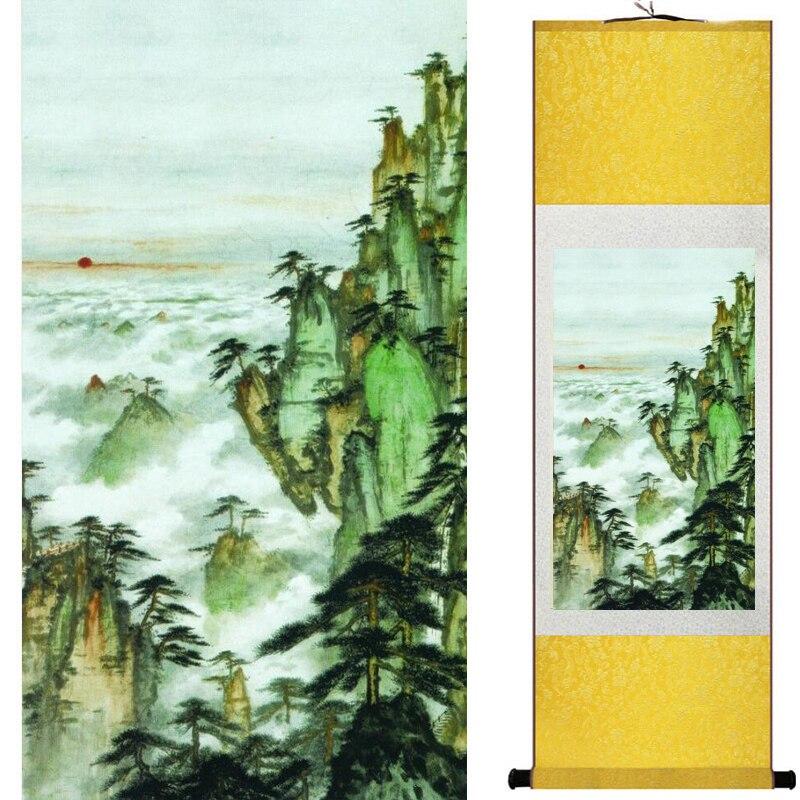 Chinese Art Scroll Painting Landscape Ancient Silk Picture Wall Ideas 18158-Chinese Style Finds™