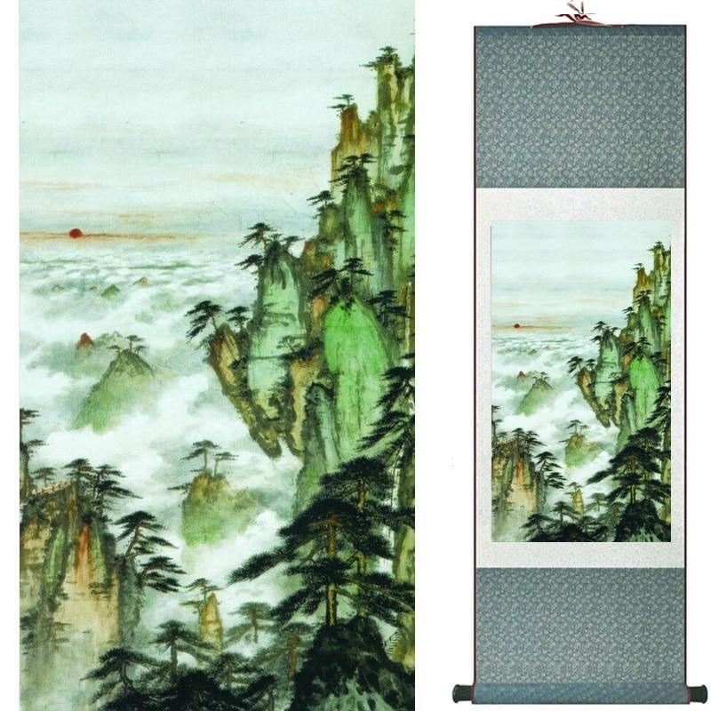 Chinese Art Scroll Painting Landscape Ancient Silk Picture Wall Ideas 18158-Chinese Style Finds™